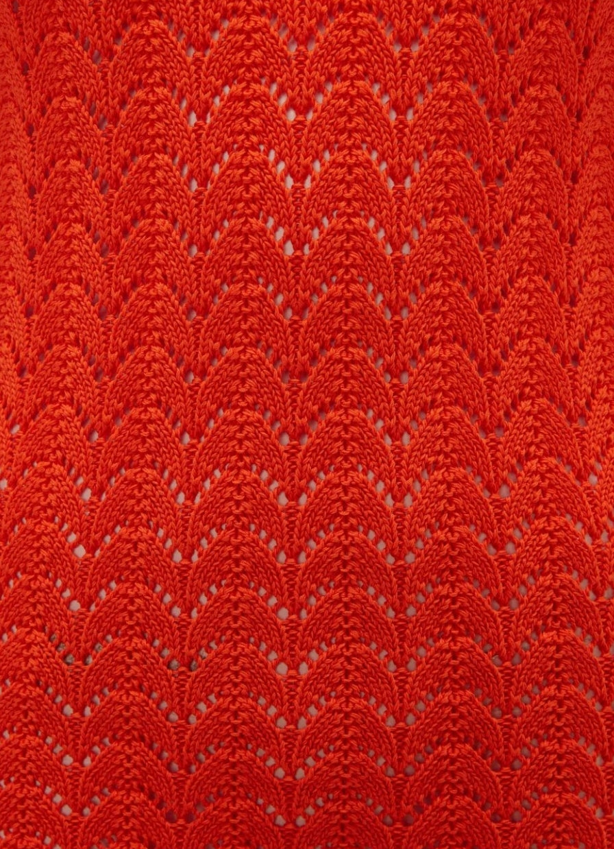 J.W. Anderson Long Sleeve Crochet Dress in Orange