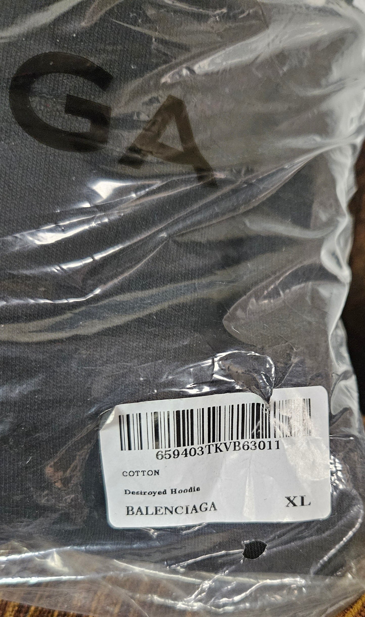 New Balenciaga CAPS "Destroyed" Hoodie