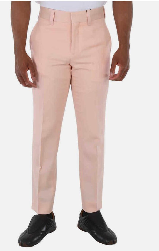 Burberry Men's Blush Pink Check Side Striped trousers NWT