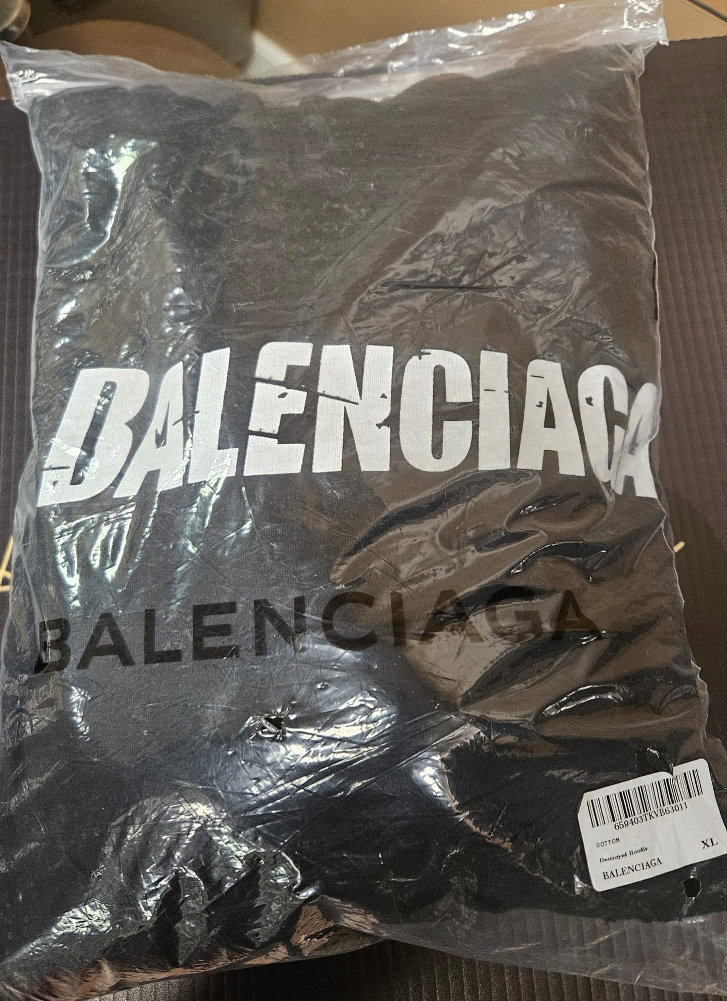 New Balenciaga CAPS "Destroyed" Hoodie