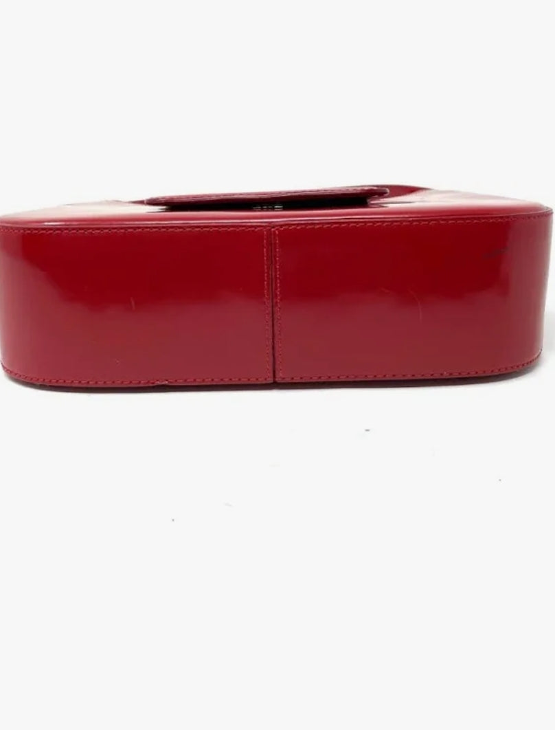 Lancel Red High Vloss Structured Purse