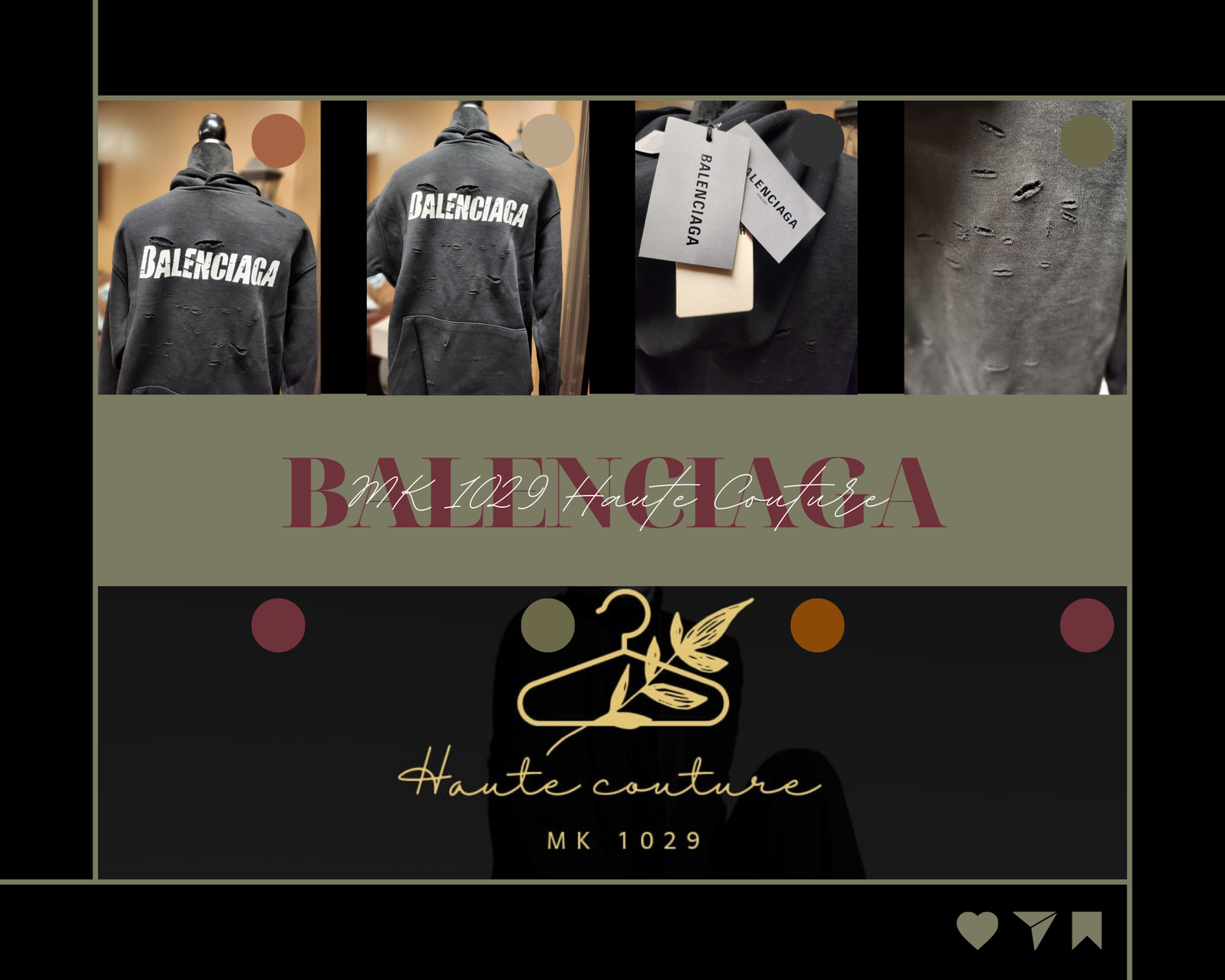 New Balenciaga CAPS "Destroyed" Hoodie